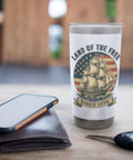 Patriotic Sailboat Stainless Steel Insulated Tumbler For Fourth Of July Freedom Fans Keeps Your Drinks Cold Or Hot For Real All Day With Heavy Duty Double Wall And Spill Proof Lid on table with mobile and key