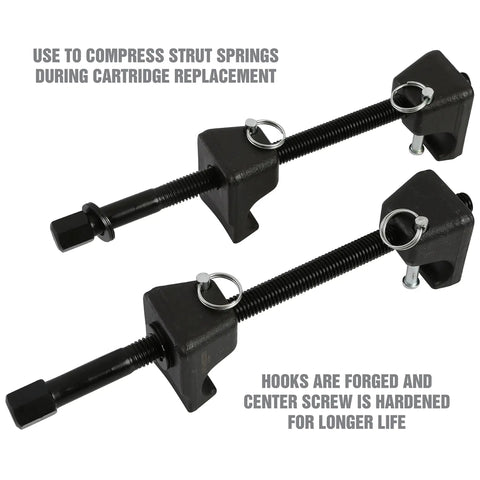 MacPherson Strut Spring Compressor Kit Two Pack With 10.75 Inch Opening showing heavy-duty construction and detent pins