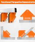 RUBIK 25 lb welding magnets set, six orange magnetic holders for 45/90/135 degree welding