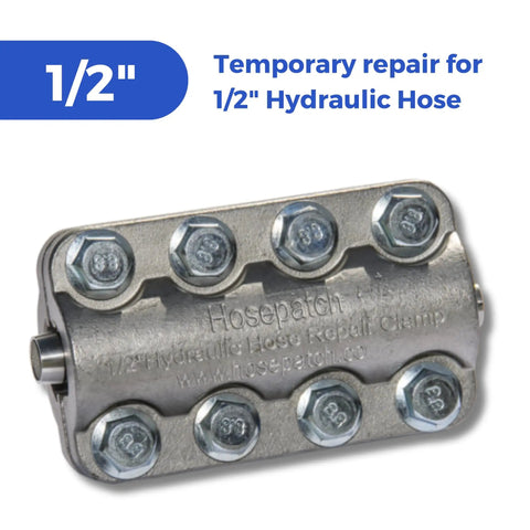 Fast In-Field Hydraulic Hose Repair Clamp For Leaks 1/2 Inch High-Pressure Hose Patch That Lets You Seal It Up On The Spot Without Removing The Hose, Durable Clamp Only shown in detail.