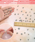 350 Pcs Silver Spacer Beads For Jewelry Making Bulk Mixed Styles Metal Beads perfect for crafting with ruler for scale