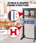 Beefy 20 Ton Hydraulic Shop Press With H Frame For Garage Floors Adjustable Plates And Built In Safety Valve Perfect For Metal Bending