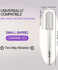 PANA 3/32 inch small-barrel carbide nail drill bit, silver, coarse (C), two-way rotation