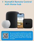 Apple HomePod, HomePod Mini, iPhone, and Apple TV set up for HomeKit remote control display
