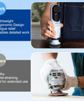 Comparison of Versatile Do It All Electric Resin Sander And Polisher with bulky sander highlighting ergonomic design and fatigue relief.