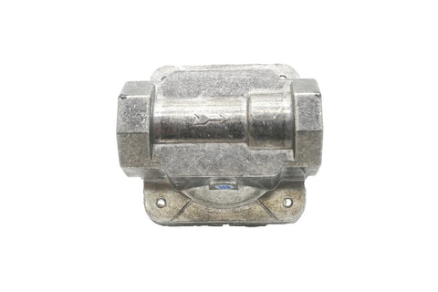 Propane gas pressure regulator, metal body with 3/4 in FNPT inlet/outlet, mounted base