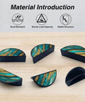 2 Pack Dope Teal And Gold Textured Fluid Art Cabinet Pulls With Black Semicircle Drawer Handles 3 Inch Hole Center