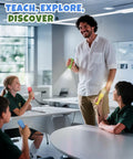 Compact Grab And Go Mini LED Flashlight Set In 4 Colors With 48 AAA Batteries Included used by a teacher and students in a classroom