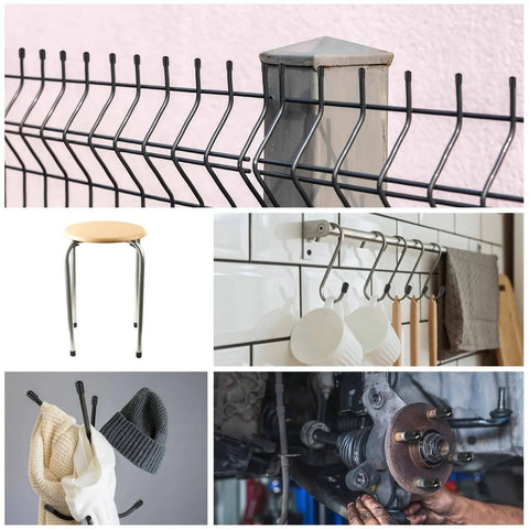 20 Pack Three Eighths Inch Black Screw Thread Protectors Rubber End Caps Bolt Covers For Screws Bolts Furniture Feet Pipe Ends And Fence Railings Nine Point Five Millimeter Inner Diameter Easy Snap On Durable Protective Caps shown on stools, fences, and pipes