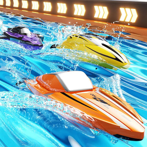 Mini RC Boat With Dual Motors And Dual Speed Modes For Lakes Rivers And Pools RTR Racing on water with other boats