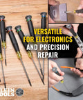 Tiny 8 Piece Mini Precision Screwdriver Set For Electronics And Terminal Blocks With Cushion Grip Handles Includes Phillips 00