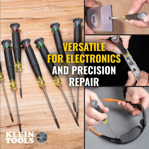 Tiny 8 Piece Mini Precision Screwdriver Set For Electronics And Terminal Blocks With Cushion Grip Handles Includes Phillips 00