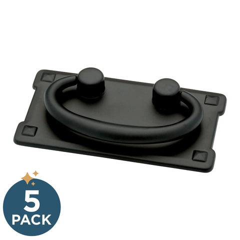 Matte Black Five Pack Cabinet Handles With Three Inch Center To Center Spacing Vintage Drawer Pulls for Kitchens Cabinets Doors and Dressers Durable Metal Hardware