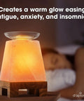 Himalayan Salt Lamp Diffuser with Wood Base and Glass Bowl for Essential Oils Dimmer Light Modern Home Relaxation Vibe