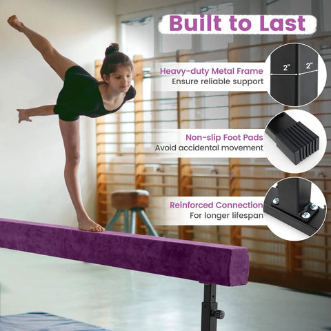 Next Level Gymnastics Training With This Heavy Duty 7.5 Ft Adjustable Balance Beam Featuring Quick Height Shifts And Rolling Stands For Killer Home Workout Sessions That Glide Like A Dream