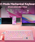 Sick Speed Wireless Gaming Keyboard With Seventy Five Percent Layout And Lightning Fast Rapid Trigger Switches Featuring Eight Thousand Hertz Polling Rate Zero Lag Response And Smooth Magnetic Axis Actions In Classic Black displayed beside various devices.