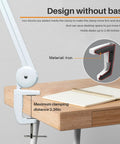 Clamp detail of Task Lamp With Clamp For Desk Or Workbench 23 Inch Wide Head 117 LEDs 24W 2200 Lumen Dimmable Swing Arm Light