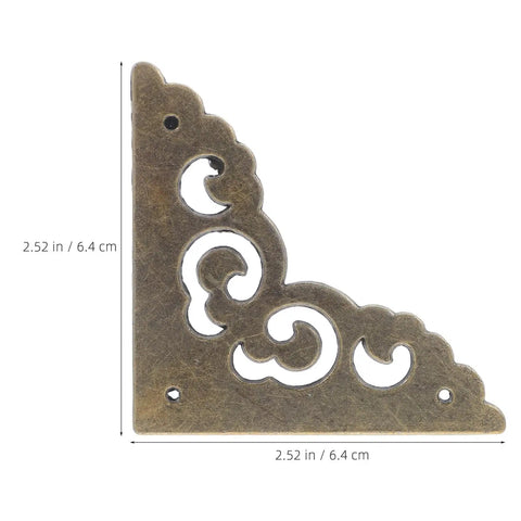 Retro Metal Corner Guards 12 Piece Set For Frames And Cabinets Zinc Alloy Edge Protectors Antique Bronze Design