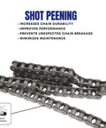 40 Roller Chain 3 Feet With 1 Connecting Link ANSI 0.500 Pitch Heavy Duty showing shot peening features