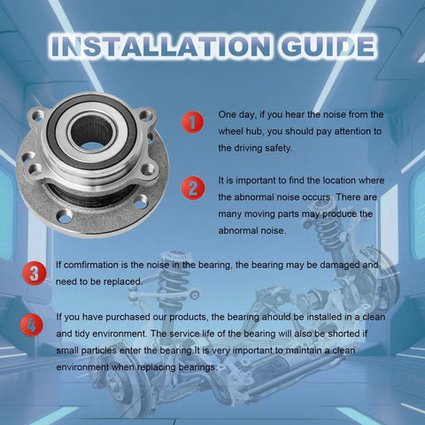 Wheel Hub And Bearing Assembly Replacement For Audi And Volkswagen Models Including A3 Q3 TT Beetle Jetta Golf GTI Passat Tiguan
