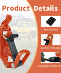 Overlanding Shovel Rack Mount Kit for Roof Racks and Trucks, heavy duty rubber clamp grip tool holder with non-slip pad details