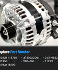 Beefed Up 150A 12V High Output Alternator Replacement For 2015 2019 Hyundai Sonata 2019 2020 Hyundai Santa Fe 2017 2018 Hyundai Santa Fe Sport 2015 2018 Kia Sorento 2015 2018 Kia Optima 2016 2020 Kia Sportage 2017 2021 Replaces 1042118790 close-up view