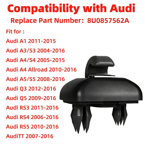 Audi 2 Pack Sun Visor Clips Replacement Upgraded Car Visor Holder Hook Compatible With A1 A3 A4 A5 A6 Q3 Q5 TT S3