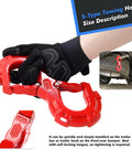 S Shape Integrated Winch Shackle With Quick Release For Off Road Recovery 33000 Lbs Break Strength And 11200 Lbs WLL Electro Galvanized Steel with glove