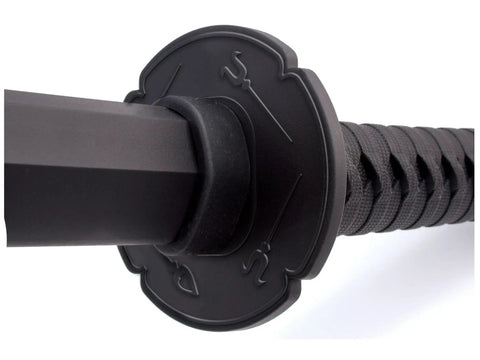 Close-up of Polypropylene Bokken Training Sword For Martial Arts Practice And Self Defense showing hilt and blade detail.