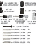 13 Piece Alternator Pulley Tool Set For Easy Decoupler Removal And Install Automotive Pulley Puller Kit components layout