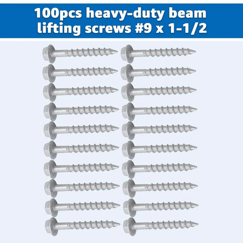 Heavy Duty Joist Hanger Screws Size Nine By One Point Five Inch Structural Fasteners That Swap Standard 10D Nails For Tough Wood Framing Big Time On Any Job Site Rock Solid Pro Gear in a pack of 100.