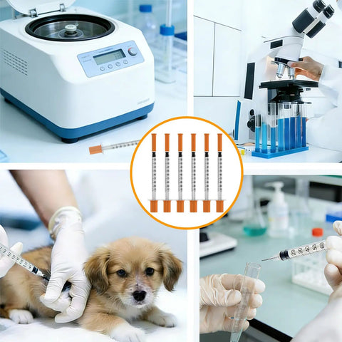 One Milliliter Syringes With Needles 30 Gauge Five Sixteenths Of An Inch 8mm U100 Individually Wrapped Thirty Pack For Lab Research And Medical Use With Clear Readouts And Precise Measurements, used in lab and veterinary care