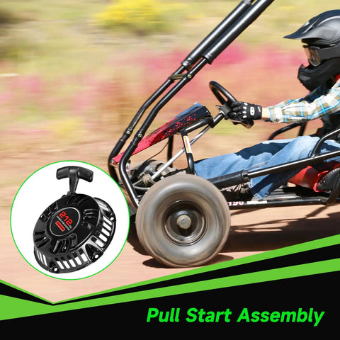 Pull Start Recoil Starter Assembly For Predator 212cc 196cc 6.5HP Engines with Coleman CT200U mini bike in motion
