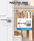 Two Pack Dummy Door Handles For Closets And French Double Doors Levers Knobs Set Decorative Push And Pull Exterior Handles Easy Install No Frills Latch Setup Quick Snap Fit Brass Base satin nickel dummy lever on closet door