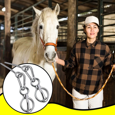 Two Sets Horse Tie Ring And Training Gear Pack With Quick Snaps, Eye Bolts, And Tie Rings Six Piece Safe Durable Horse Tack