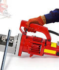 Powerful LjlXanthiper Electric Hydraulic Rebar Cutter handheld 1250w cutting steel rod with textured grip and safety features.