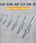1/2 x 4-1/2 Inch Wedge Anchor Bolts, 50-Piece Zinc-Plated Concrete Anchors For Cement And Concrete displayed in various sizes.