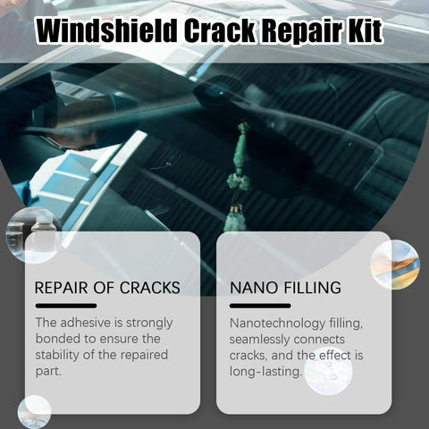 Chip And Crack Windshield Repair Kit With Quick Fix Resin For Chips And Cracks, 2026 Universal Glass Repair Kit in use