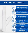 Versatile Dishwasher Drain Hose Adapter Kit With 1/4 Inch Quick Connect Fitting And 7/8 Inch Fitting For Dishwashers shown with feature icons