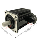 Straight Up Heavy Duty 3.8Kw Ac 220V Servo Motor And Driver Combo Cnc Control System Kit viewed from the side with dimensions.