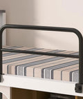 Adjustable Drill-Free Clip-On Bed Rails For Adults And Seniors on striped mattress, sturdy metal guard rails for safe sleep