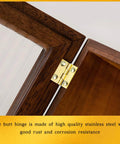 100 Pack Mini Brass Hinges For Jewelry Boxes And Small Cabinets, 180 Degree Rotation Gold Butt Hinges installed on wooden box