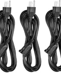 Heavy Duty 6 Foot Extension Cord 16 AWG SJTW Indoor Outdoor Power Cable 3 Prong 125V 13A NEMA 5-15P to NEMA 5-15R ETL Listed Black 3 Pack