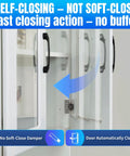 8 Pack Cabinet Hinges Replacement For Compact 31 And 33 Self Closing 110 Degree And 120 Degree Screw On With Wood Screws Included Mounting Plate Not Included Direct Replacement For Older Compact 31 Hinges Requires Re drilling Of Wood Screw Holes. Self-closing cabinet hinge installed on white glass door, no soft-close damper
