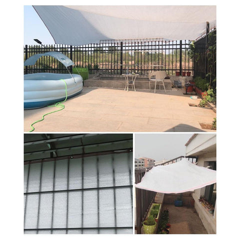 All-Weather Rectangle Sun Shade Sail For Outdoor Porch And Patio, UV Block And Rain Resistant Canopy Cover, 118 By 78.74 Inches in use