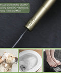 2 In 1 Handheld Shower Head Set With Rain And Jet Modes demonstrating jet mode used for pet shower, toilet rinse, feet cleaning