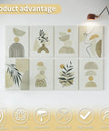 Soundproof 8-Pack 48x32 Acoustic Wall Art Panels displayed with abstract designs under a wall lamp