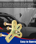 Harmonic Balancer Steering Wheel Puller Kit 13 Piece Set For Auto Maintenance with steel yoke tool and car in garage