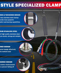 Heavy Duty Semi Truck Air Lines Kit With 12 Ft Red And Blue 3 In 1 ABS Power Line Air Hoses, Double Tender Spring Kit, Stainless Steel Clamps