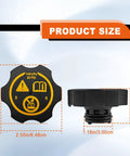 Radiator Expansion Tank Cap Replacement Fits Chevy GMC Cadillac Buick Saab Dodge Jeep Compatible With 13502509 68249136AA 316702182 And Other Related Part Numbers Durable Coolant Reservoir Cap For Reliable Pressure Seal, showing size dimensions of cap